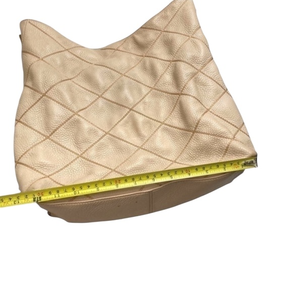 Tory Burch Womens Port Frida Blush Pink Diamond Stitched Pebbled Hobo Tote $548 - Picture 6 of 12